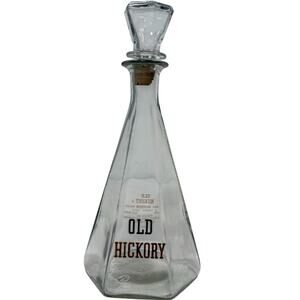 Vintage Old Hickory Straight Bourbon Whiskey Decanter Bottle w/ Stopper